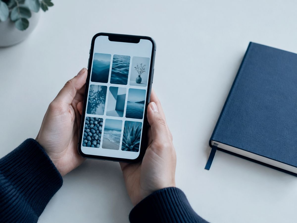 Kanalstrategie und Content-Planung für Instagram, Facebook und LinkedIn auf dem Smartphone